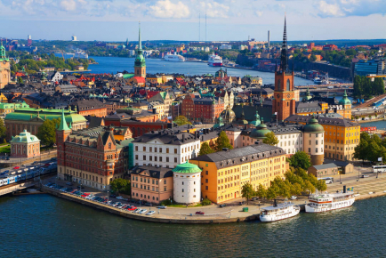 Flygbild av centrala Stockholm 